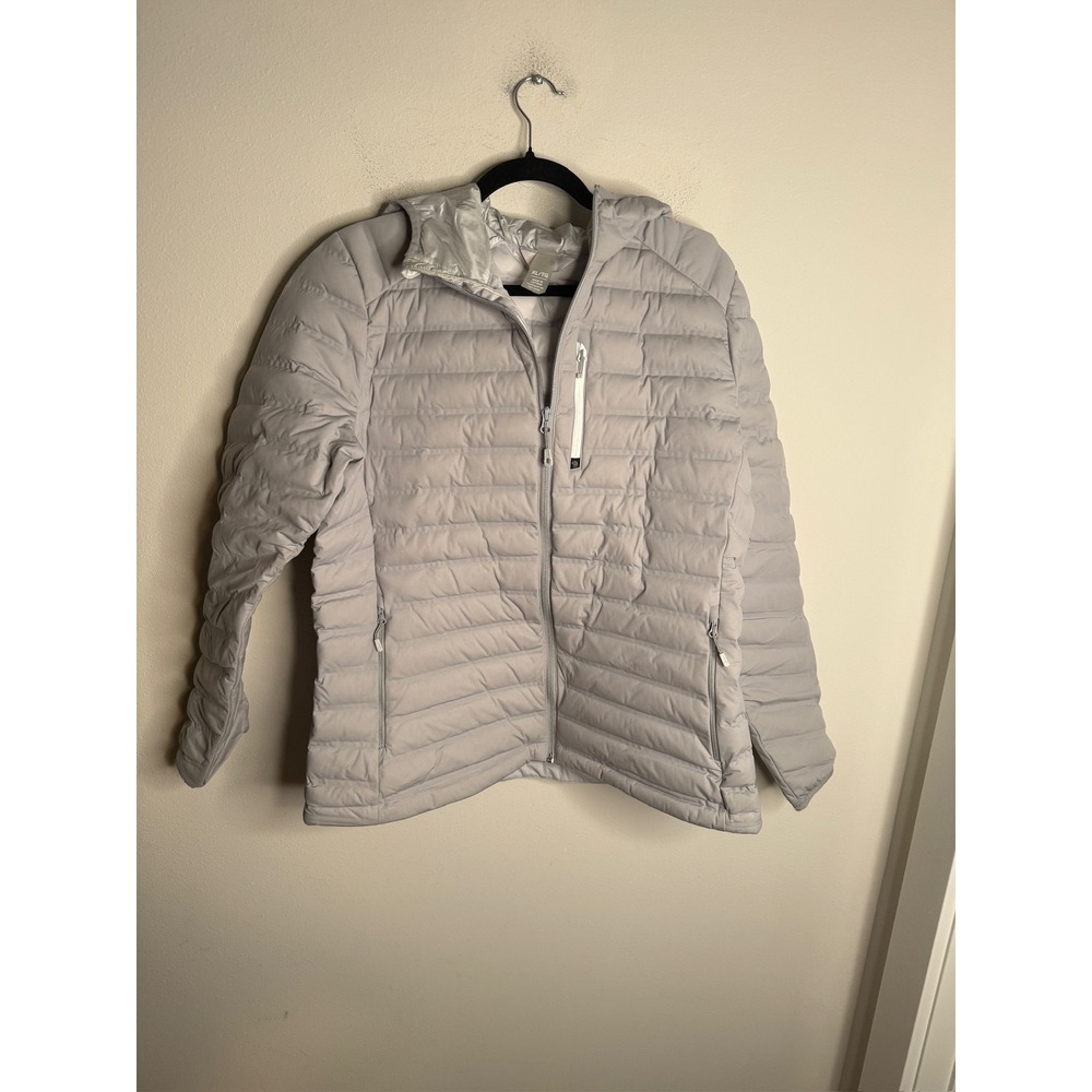 Mountain Hardwear Ghost Whisperer Hooded Down Jacket Womens XL Gray Lightweight